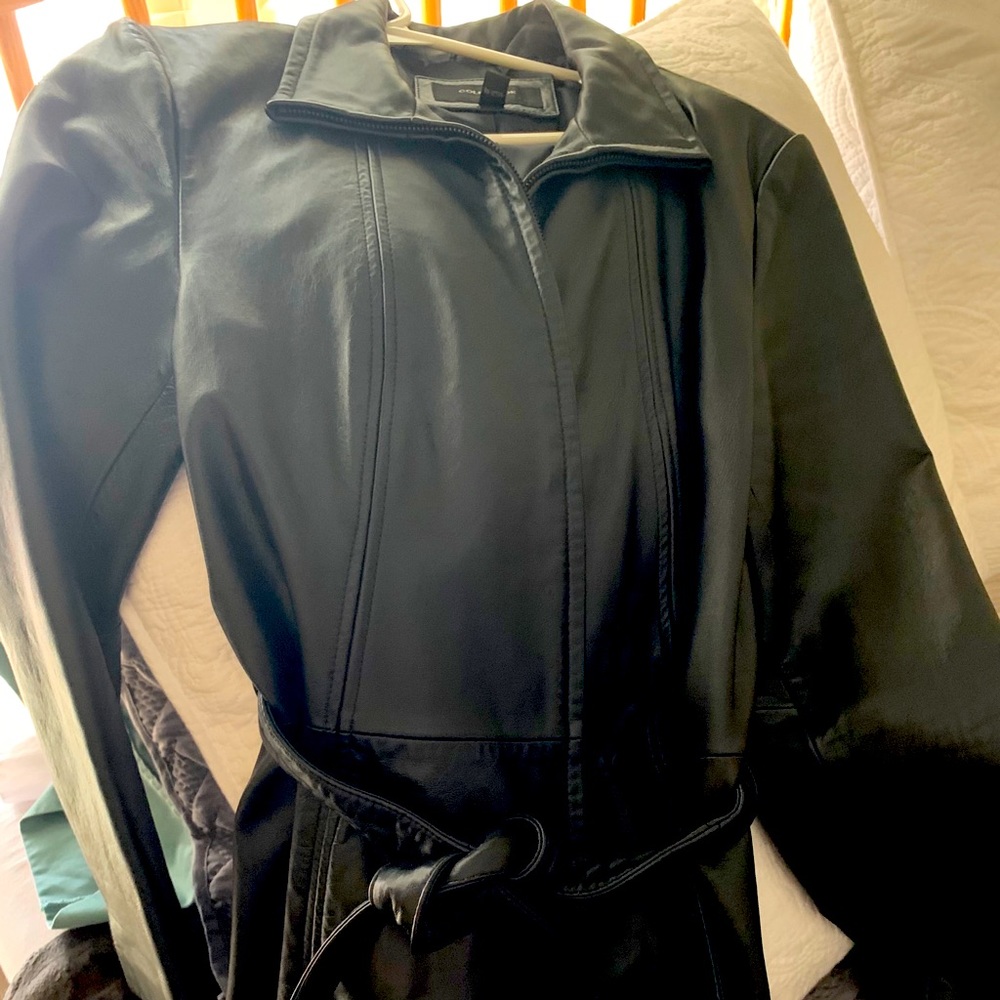 Black leather coat